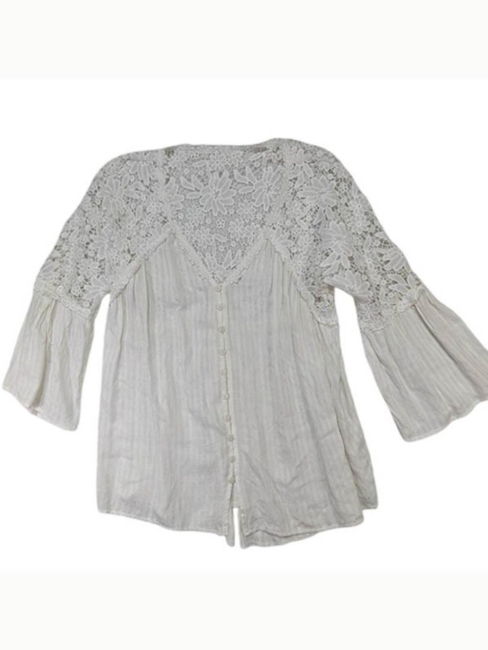 Tunic Cover Up Top Womens S White Lace Fairycore Whimsigoth Cottagecore Boho